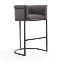 Manhattan Comfort Cosmopolitan 29.5" Faux Leather Barstool in Pebble