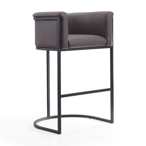 Manhattan Comfort Cosmopolitan 29.5" Faux Leather Barstool in Pebble