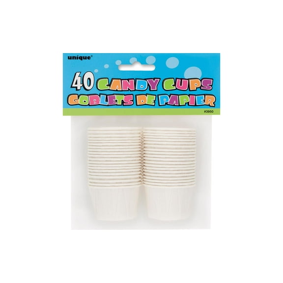 Unique Paper Candy Cups 40pc White