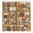 thumbnail image 3 of Ambesonne Colorful Shower Curtain, Nerd Bohem Cat Kitten, 69"Wx84"L, Multicolor, 3 of 5