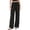 47#Black, variant on Linen Pants for Women Wide Leg Palazzo Trousers Cotton Trendy Loose Summer Beach Pants with Pockets Camel 2XL