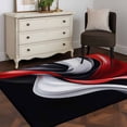 thumbnail image 4 of Abstract Water Ripple Area&nbsp;Rug 3x5ft Red Black White Stitching Non-Slip&nbsp;Washable Square&nbsp;Rugs Soft Felt Indoor Floor Mat for Bedroom Kitchen Living Room Bathroom, 4 of 9