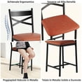 thumbnail image 5 of JoanKaren Bar Stools Set of 2 with Thick Cushion,250Lb Capacity,Faux Leather Upholstered Counter Height Bar Stools with Backrest & Footres,Retro Color, 5 of 7