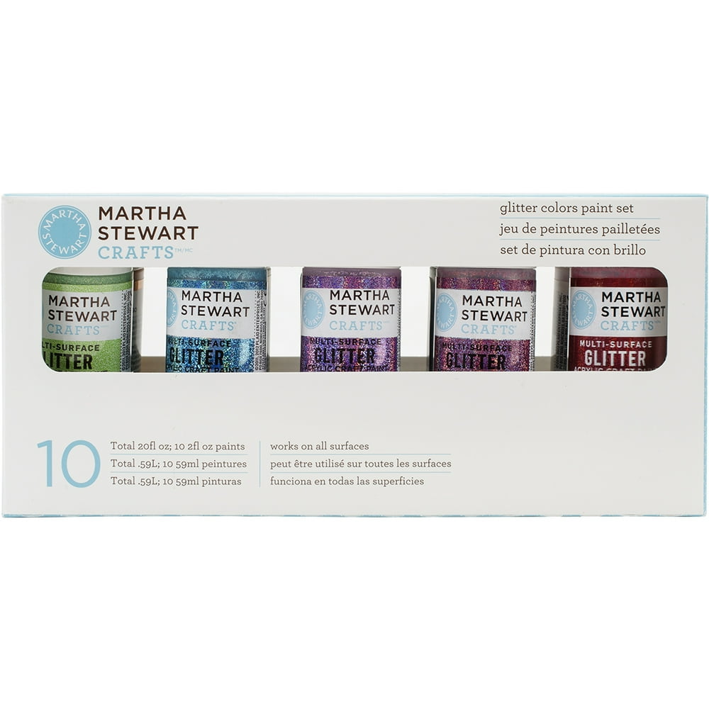 Martha Stewart Glitter Acrylic Craft Paint Set, 10 Colors