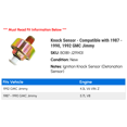thumbnail image 2 of Knock Sensor - Compatible with 1987 - 1990, 1992 GMC Jimmy 1988 1989, 2 of 2