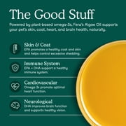 Fera Pets Algae Oil for Dogs & Cats with Vitamin E - Vegan Omega-3s - Immune, Heart, Brain & Skin Support - 8 oz