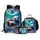 thumbnail image 2 of Lovely Sleeping Panda Moon Print School Backpack for Girl Boy Student Teenager School Bag Set Children Backpack with Pencil Case, 2 of 4