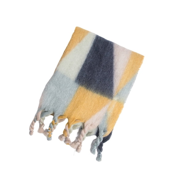 IROINNID Scarfs for Women Autumn Pashmina Shawl Wrap Cape Geometry Tassel Knitting Cardigan Scarf,Yellow