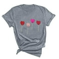 thumbnail image 2 of Sakmal Ladies Tops Gray Short Sleeve Crew Neck Love Heart T-Shirts Ladies Shirts and Tops, 2 of 4
