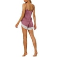 thumbnail image 3 of INSPIRE CHIC Women's Sleepwear Lace Trim Satin Lingerie Silk Cami with Shorts Pajama Set S Lotus Pink, 3 of 5