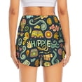 thumbnail image 4 of Goofa Colorful Hippie Printed Women 2 in 1 Running Shorts,Quick Dry Athletic Workout Shorts,High Waisted Athletic Shorts with Liner Pockets-Medium, 4 of 9