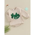 thumbnail image 3 of Bslissey 3M 6M 12M 18M Baby Girls Boys Sweatshirt Romper Long Sleeve Letter Pattern Crew Neck Bodysuit Newborn Infant Casual Jumpsuit for Ireland Festival, 3 of 8