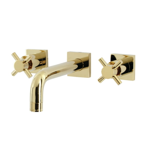 Kingston Brass KS6122DX Concord Double-Handle Wall Mount Bathroom Faucet, Polished Brass