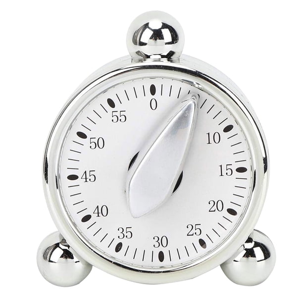 Temporizador mecánico de precisión para cocina y peluquería, reloj despertador de estilo vintage con base antideslizante, material ABS, esfera de fácil lectura para cocina y peluquería
