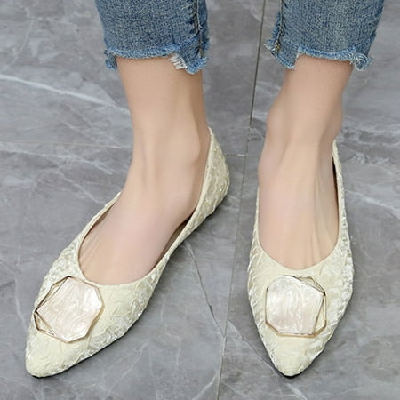 

Cathalem Dress Casual Womens Shoes Spring And Summer Fashion Women Casual Shoes Cloth Shallow Mouth Slip on Womens Shoes Casual Beige 8.5