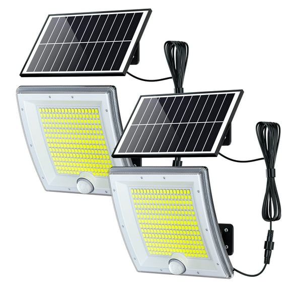JACKYLED Lumières Solaires Extérieures Étanches 80 % Plus Lumineuses, Capteur de Mouvement avec Cordon de 16,4 Pieds, Crépuscule à l'Aube