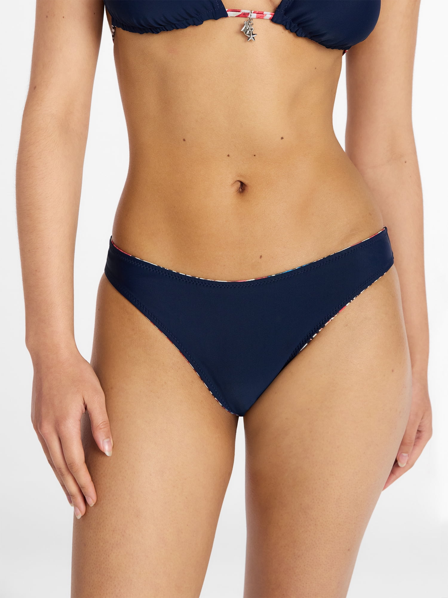 No Boundaries Reversible High Leg Bikini Bottoms, Women's XXS-XXL