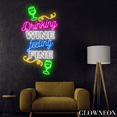 thumbnail image 2 of Glowneon Drink Wine Feeling Fine Neon Sign, Wine Led Sign, Bar Decor, 2 of 4