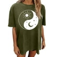 thumbnail image 3 of SMihono Hauts pour Femmes Été Décontracté Vintage Col Rond Imprimé Motif Manches Courtes Blouse T-shirt Oversize pour Femmes 2023, 3 of 5