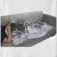 thumbnail image 6 of Celtic Soft Flannel Fleece Throw Blanket, Deer Skull with Feather and Celtic Spiral on the Horns Boho, Cozy Plush for Indoor and Outdoor Use, 70" x 90", Black White, by Ambesonne, 6 of 6