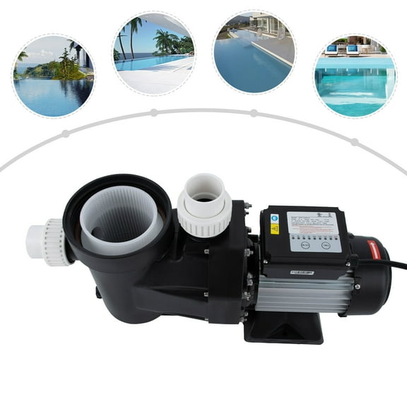Powerful Self Primming Swimming Pool Pumps, Pool Pump with Timer Floor Mount Black 1100W 1.5 HP Ground Pool Pump