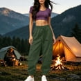 thumbnail image 6 of Cmtiyu Womens Cargo Pants Casual High Waist Drawstring Solid Jogger Pants Outdoor Athletic Trouser with Pockets S-2XL, 6 of 10