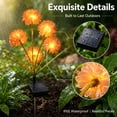 thumbnail image 5 of Rirool Solar Orange Hydrangea Garden Stake Lights, 3-Head Warm White LED Outdoor Waterproof Flower Pathway Lights for Yard Lawn Patio, Dusk-to-Dawn Decorative Landscape Lights, 2 Pack, 5 of 8