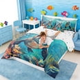 thumbnail image 4 of Manfei Oil Painting Underwater Seal Twin Bedding Sets for Kids Boys and Girls, Ocean Animal Print Bedding Comforter Set, Polka Dots Reversible 7 Pieces, 4 of 6