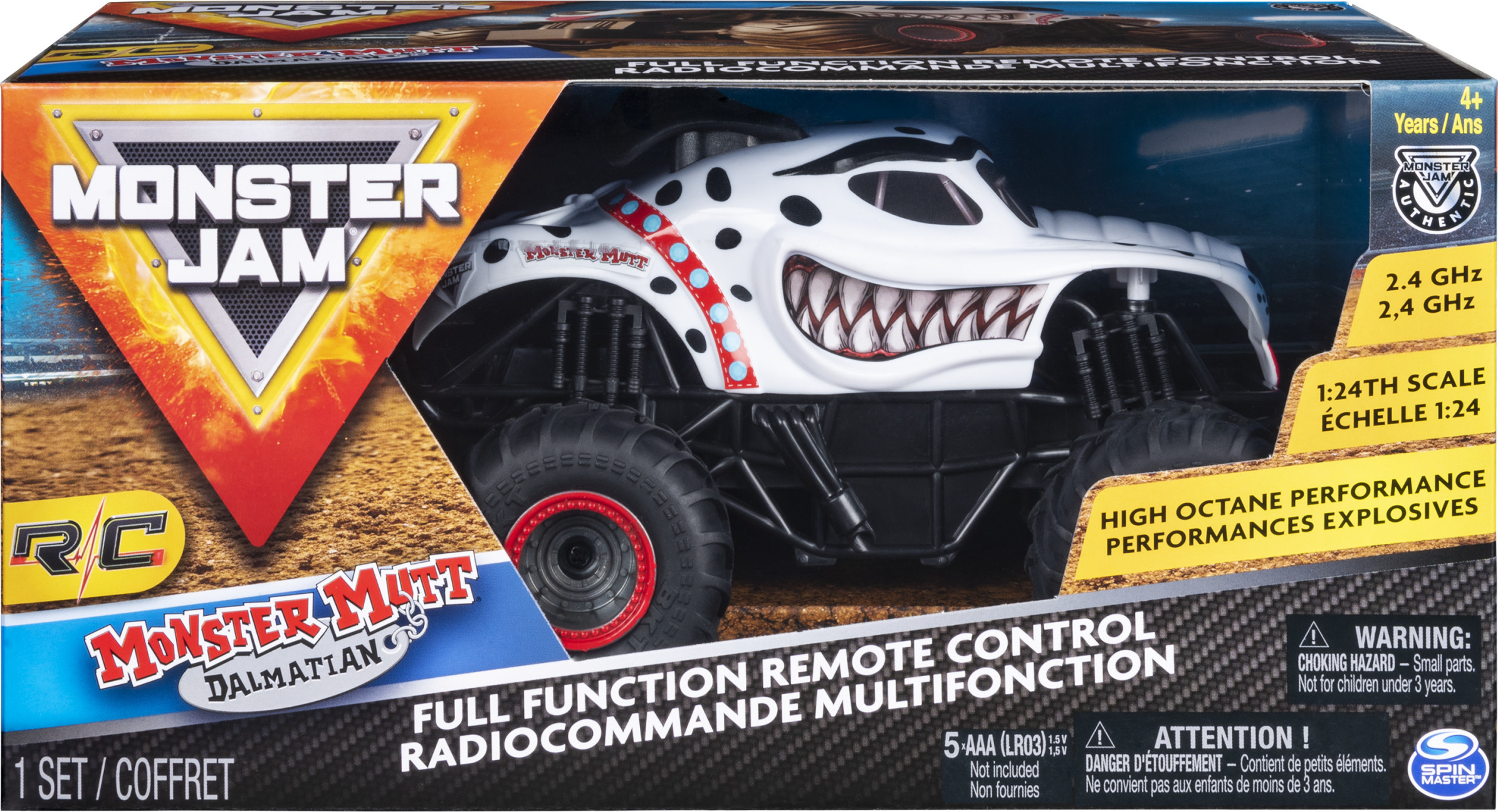Monster Jam, Official Monster Mutt Dalmatian Remote Control Monster Truck, 1:24 Scale, 2.4 GHz, for Ages 4 and Up - image 2 of 6