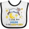 thumbnail image 3 of Inktastic I Love My Mom to the Moon and Back Cute Sheep Boys or Girls Baby Bib, 3 of 4