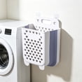 thumbnail image 7 of Foldable Hanging Laundry Basket Wall Mount Dirty Clothes Hamper Collapsible Storage Bin for Bathroom Bedroom 14.17x11x5.9 Inch, 7 of 7