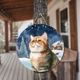 thumbnail image 3 of Hello Winter Exotic Shorthair Welcome Snowy Night Watercolor Vintage Round Wood Sign Cat Lover Kitten Owner Gifts Hanging Wall Home Decor - 01011, 3 of 5