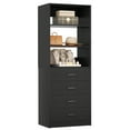 thumbnail image 6 of Homieasy 21.3 Inch Freestanding Closet System with 4 Wood Drawers and 3 Shelves for Walk-in Closet, Bedroom, Black, 6 of 9