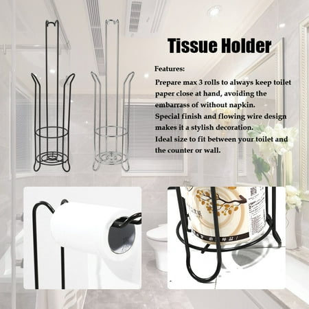 Classical Metal Free Standing Toilet Paper Tissue Holder Roll