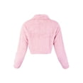 thumbnail image 2 of A2Y Women's Casual Cute Sherpa Fuzzy Two Pockets Button Closure Crop Jackets Blush M, 2 of 3