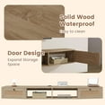 thumbnail image 4 of MELLCOM 70" Modern Rattan Floating TV Stand for TVs up to 80", Entertainment Center, Oak, 4 of 8