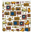 thumbnail image 3 of Ambesonne Vintage Shower Curtain, 90s Theme Retro Fun Items, 69"Wx75"L, Mustard, 3 of 5