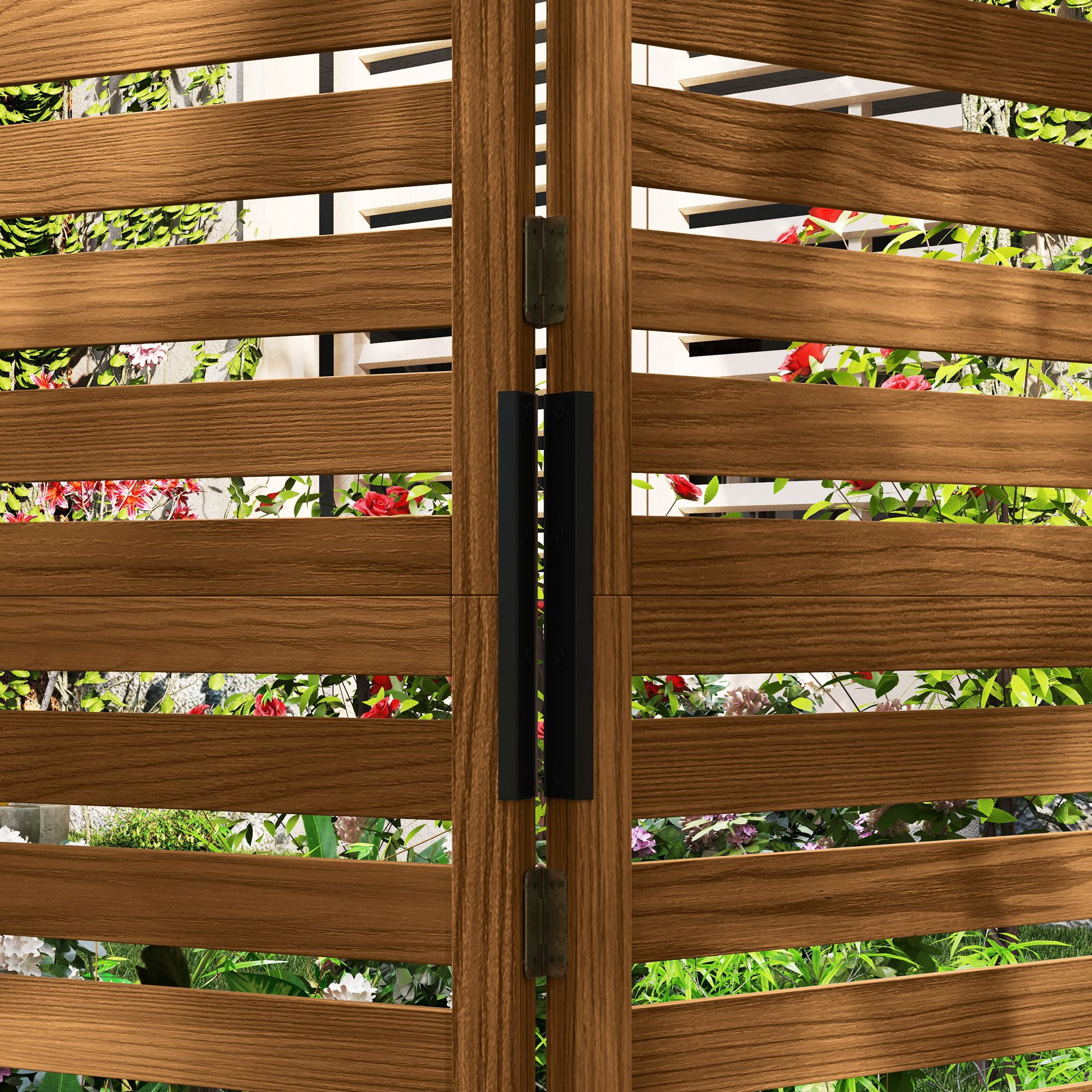 Alvantor 3 Panel Room Divider Wood Privacy Screen w Planter Box for Porch Living Room Dorm Yellow