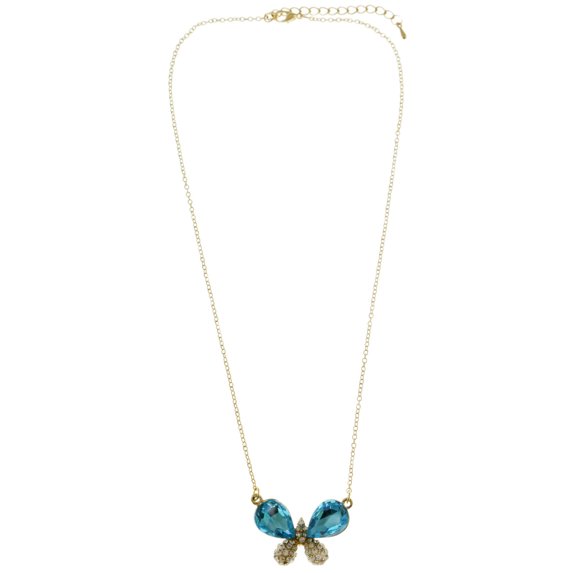 Mi Amore Adjustable Pendant-Necklace Gold-Tone/Blue