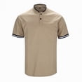 thumbnail image 3 of NOLDARES Men's Polo Short Sleeve Casual Slim Fit Shirts Designed Classic Cotton Vacation Shirts(Khaki,S), 3 of 9