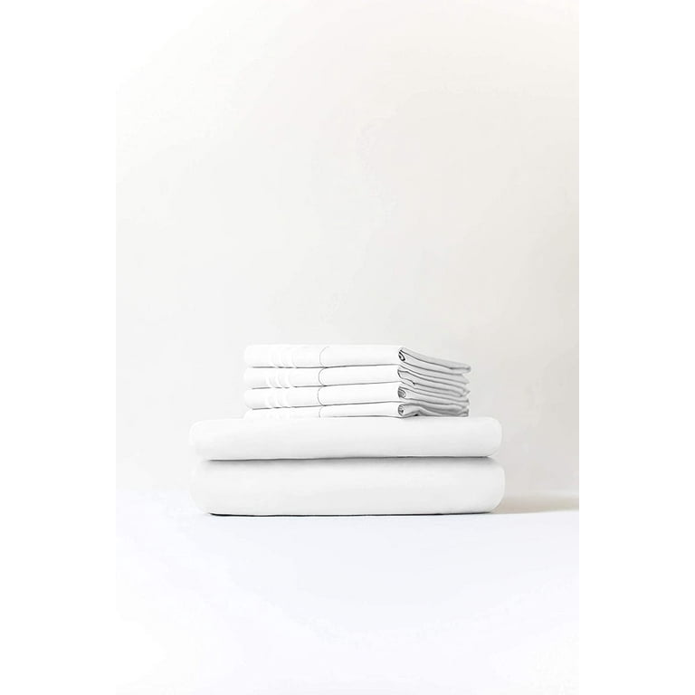 CGK Linens 6 Piece Microfiber Solid Sheet Set - Queen - Light Grey