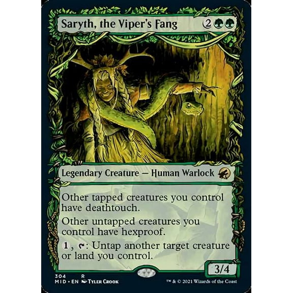 MtG Innistrad: Midnight Hunt Rare Saryth, the Viper's Fang (Showcase) #304