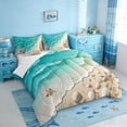 thumbnail image 2 of Erosebridal Ocean Beach 7 Pieces Bedding Comforter Set,Nautical Coastal Starfish Full Bedding Set For Kids Girls,Reversible, 2 of 7