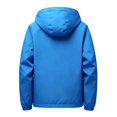 thumbnail image 6 of Zenithor Big and Tall Men's Hooded Windbreaker Jacket Zip Up Rain Coat Solid Long Sleeve Elastic Cuffs Pockets Spring Fall Outdoor Outerwear Blue(XXS-3XL), 6 of 9