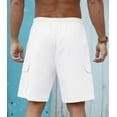 thumbnail image 4 of Iceglad Mens Cargo Shorts Cotton Linen Shorts Elastic Waist Relaxed Casual Summer Beach Shorts with Multi Pockets White M, 4 of 10