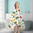 thumbnail image 6 of Cartoon Tractors Hay Bales White Pattern Hooded Bath Towel，60"x35" for Ages 3 To 12 Kids, Quick Dry Lightweight Soft Microfiber Hood Beach Towel Cover Up for Kids, 6 of 7