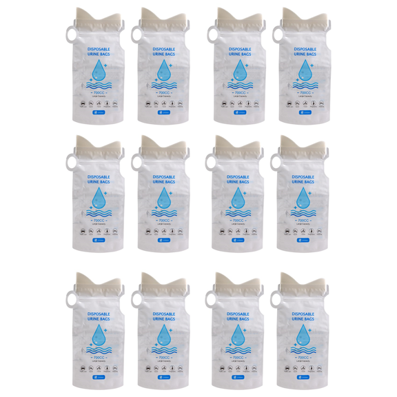12Pcs Disposable 700Ml Portable Emergency Urine Bag for Women Men Children,Leak-Proof Toilet Camping,Travel,Hiking