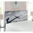 thumbnail image 2 of Birds Headboard, Anchor Turns into Group of Flying Birds Seagulls for Liberty and Hope Mood Graphic Art, Upholstered Decorative Metal Bed Headboard with Memory Foam, Twin Size, Grey, by Ambesonne, 2 of 4