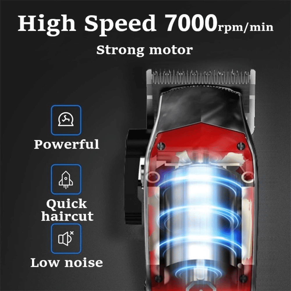 Madeshow M10+ Professional Hair Clipper for Barbers Men's Grooming 0.5mm Close Cut 2200mAh Lithium Battery 7000 RPM High-Torque Motor Precision Cutting