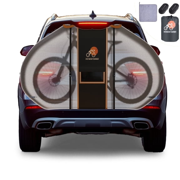 KANCOKIT 600D Bike Cover for Transport on Rack, Waterproof Outdoor Bicycle Cover for 1 Bikes for Car SUV RV Travel